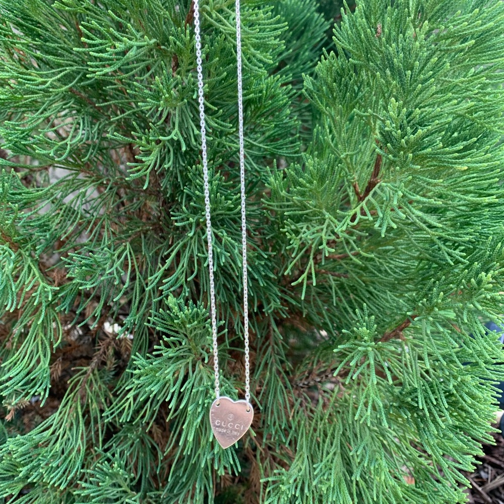 Gucci Silver Heart Trademark Necklace